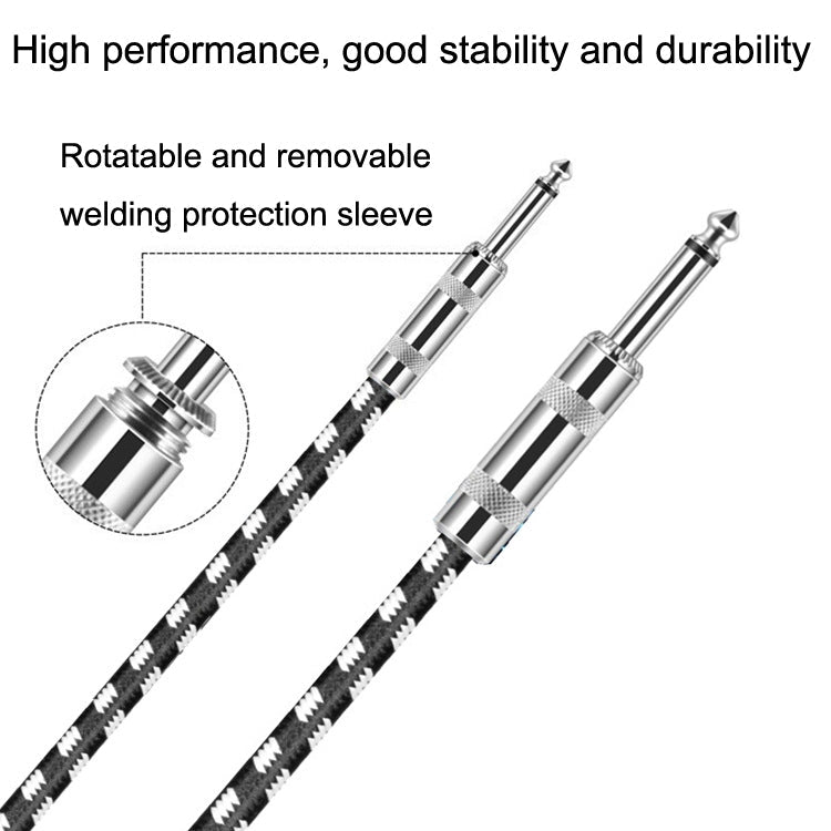 8m 2 Straight Head 6.35mm Guitar Cable Oxygen-Free Copper Core TS Large Two-core Cable