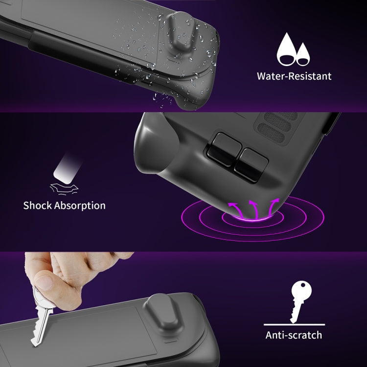 For Steam Deck JYS-SD012 Game Console All-inclusive Protective Case + Detachable Cover Set with Bracket(Black)