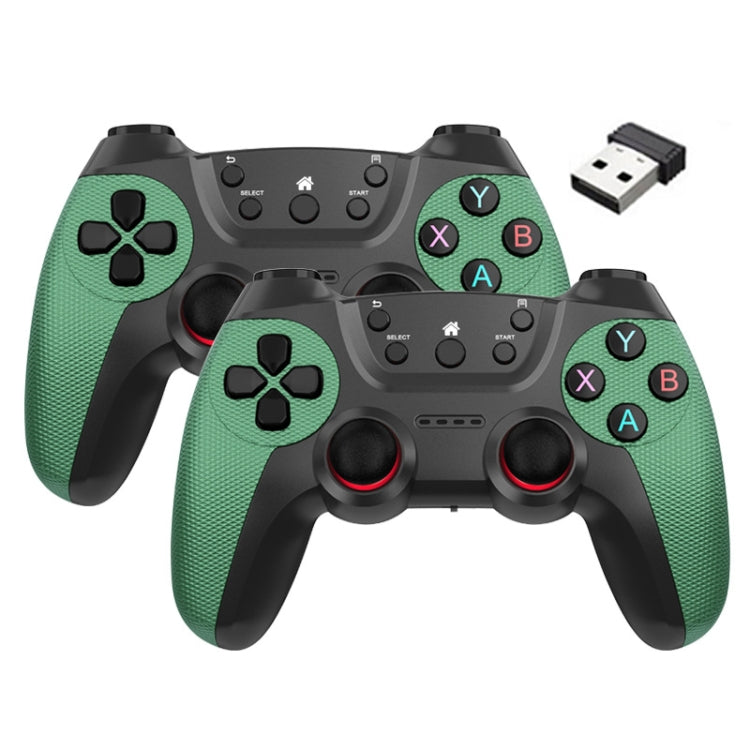 KM-029   2.4G One for Two Doubles Wireless Controller Support PC / Linux / Android / TVbox(Cangling Green)