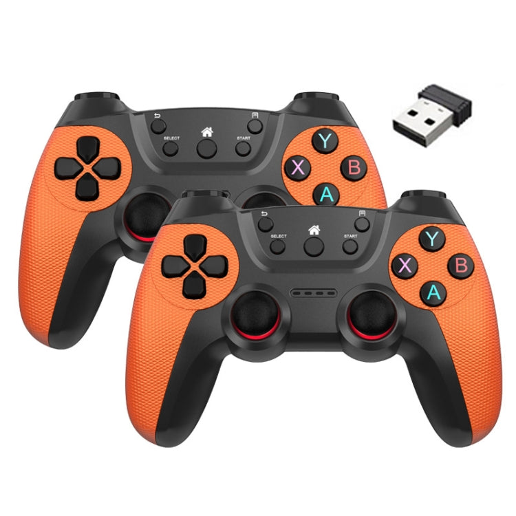 KM-029   2.4G One for Two Doubles Wireless Controller Support PC / Linux / Android / TVbox(Vitality Orange)