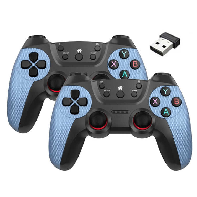 KM-029   2.4G One for Two Doubles Wireless Controller Support PC / Linux / Android / TVbox(Mountain Blue)