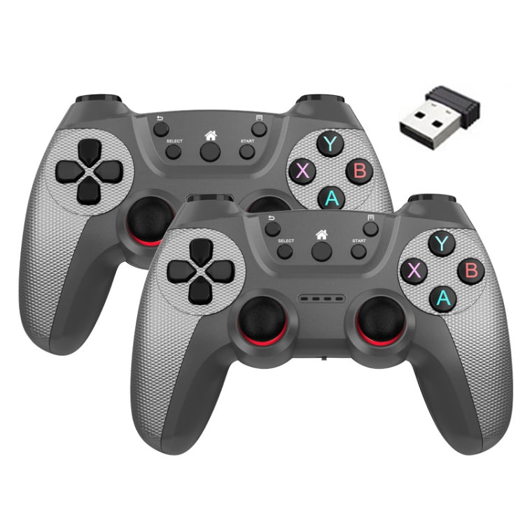 KM-029   2.4G One for Two Doubles Wireless Controller Support PC / Linux / Android / TVbox(Elegant Silver)