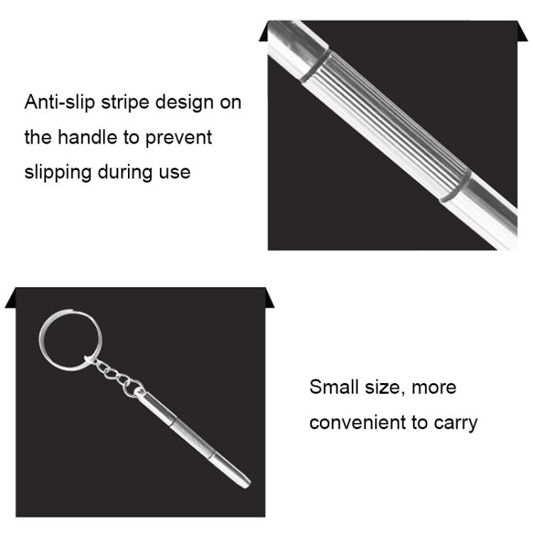 3 In 1 Watch Repair Mini Screwdriver Multifunctional Eyeglass Repair Screwdriver(Plastic Handle)