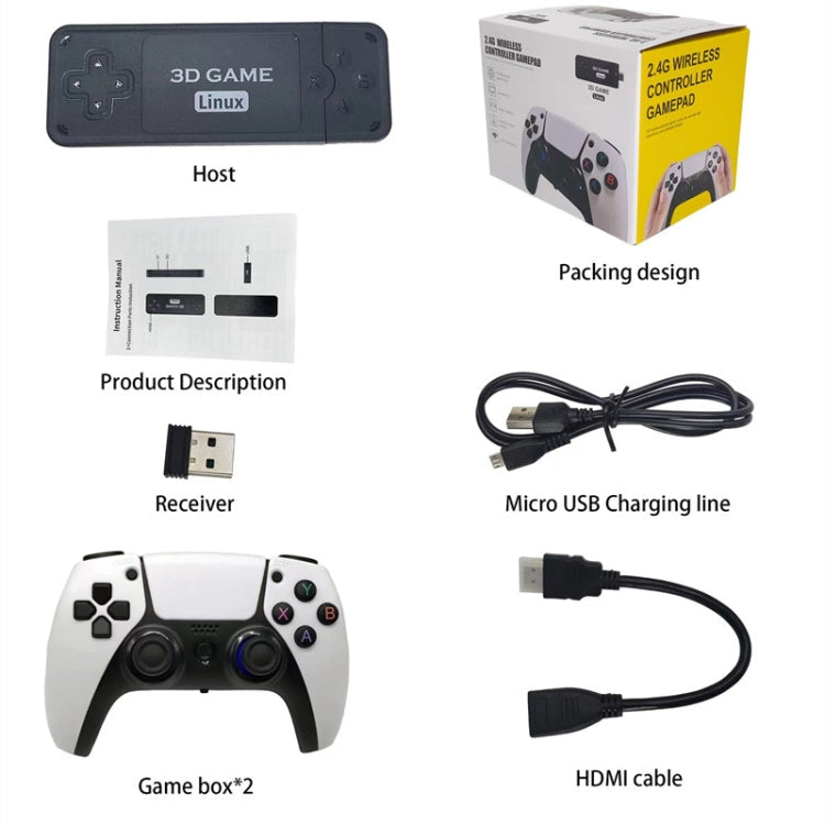 U9 PRO HDMI HD 2.4G Wireless PSP TV Double Game Console 128G 12000+ Games