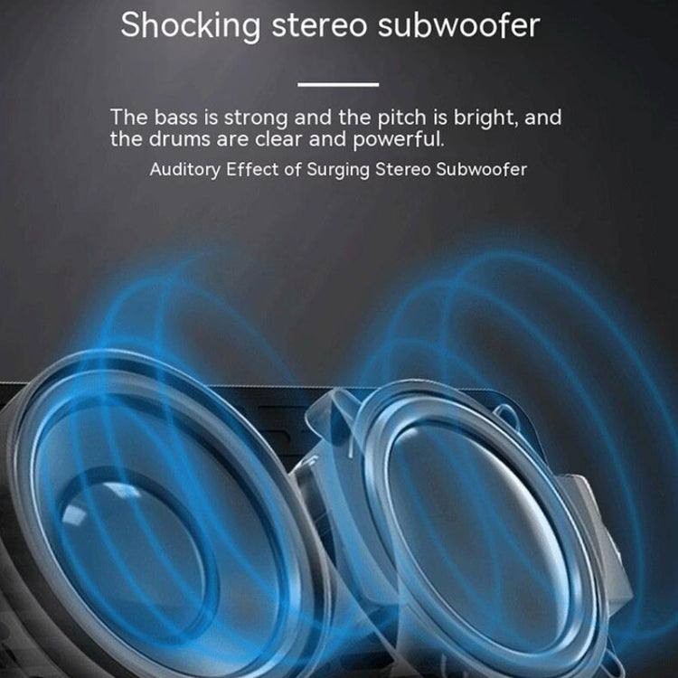 BT510 15W LED Clock Wireless Charging Bluetooth Speaker Multifunctional Smart Mirror Alarm Clock Audio(Iron Black)