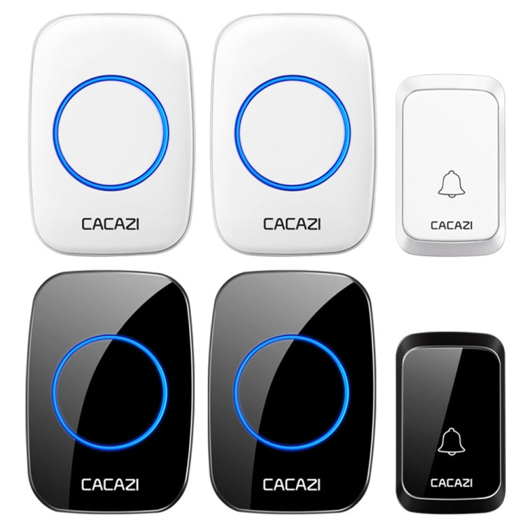 CACAZI A06-DC 1 to 2 Battery Smart Home Wireless Waterproof Doorbell(Black)
