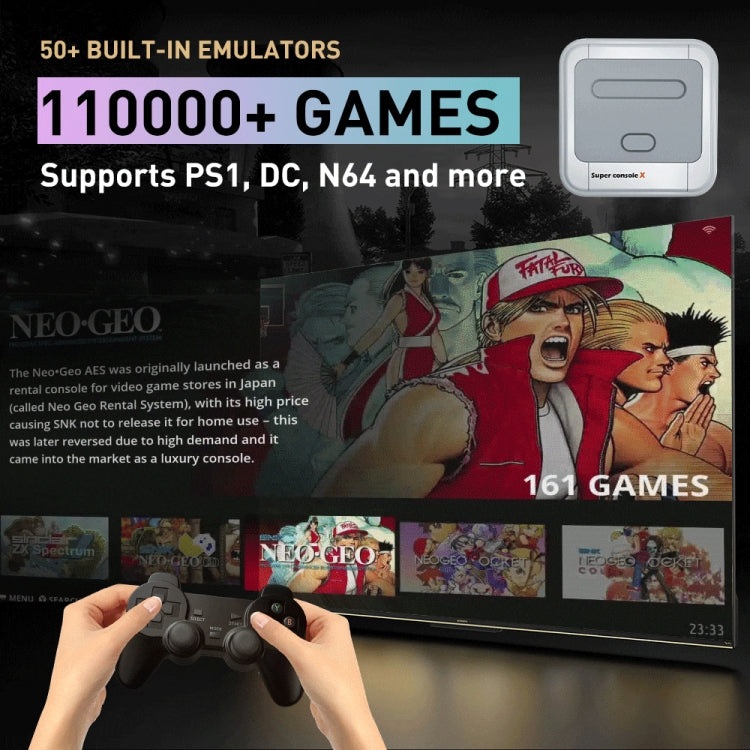 Super Console X 64GB 30000+ Games Wireless 4K HD 3D Double Game Console Box, US Plug