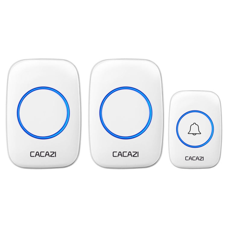 CACAZI A10DC 1 To 2 Battery Type Home Smart Waterproof Electronic Wireless Doorbell(White)