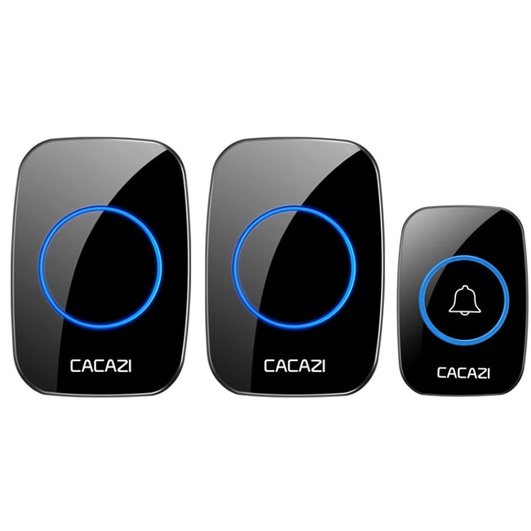 CACAZI A10DC 1 To 2 Battery Type Home Smart Waterproof Electronic Wireless Doorbell(Black)