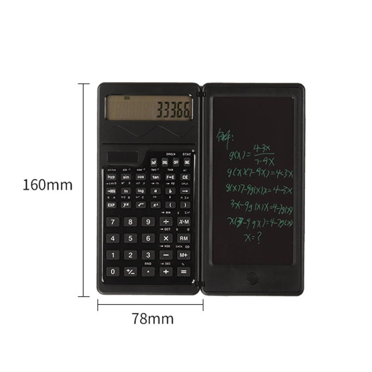 Solar Function Calculator Handwriting Pad 10 Digits Display Portable Handwriting Board(Black)