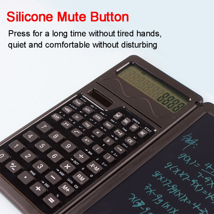 Solar Function Calculator Handwriting Pad 10 Digits Display Portable Handwriting Board(Black)
