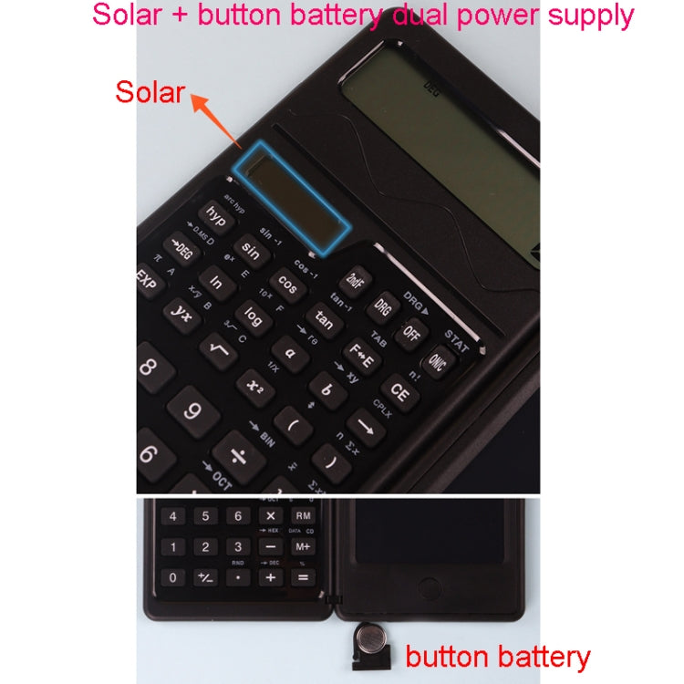 Solar Function Calculator Handwriting Pad 10 Digits Display Portable Handwriting Board(Black)
