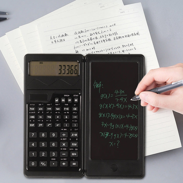 Solar Function Calculator Handwriting Pad 10 Digits Display Portable Handwriting Board(Black)