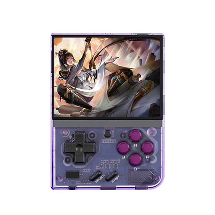 Miyoo Mini Plus 3.5 Inch IPS Screen Retro Handheld Game Console 32GB 9K Games(Transparent Purple)