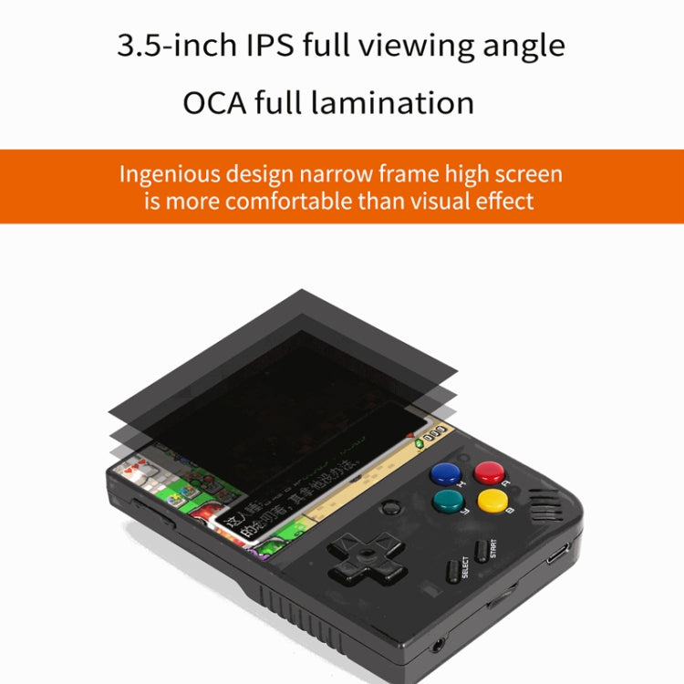 Miyoo Mini Plus 3.5 Inch IPS Screen Retro Handheld Game Console 128GB 25K Games(Transparent Black)