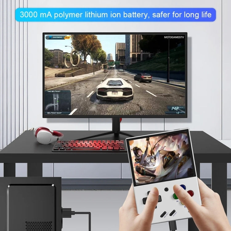 Miyoo Mini Plus 3.5 Inch IPS Screen Retro Handheld Game Console 32GB 9K Games(Transparent Black)