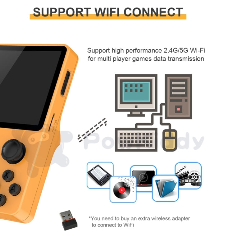 POWKIDDY RGB20S  3.5-Inch IPS Screen Retro Open Source Handheld Game Console 16GB+64GB 15,000 Games(Black)