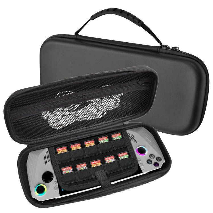 For ASUS ROG Ally Game Console EVA Leather Grain Handbag Clutch Protective Bag(Black)