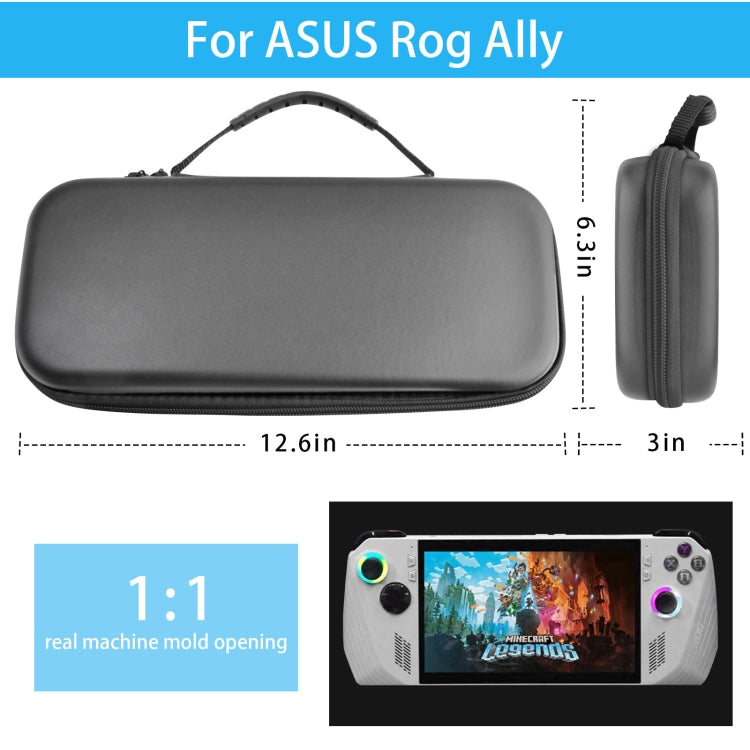 For ASUS ROG Ally Game Console EVA Leather Grain Handbag Clutch Protective Bag(Black)