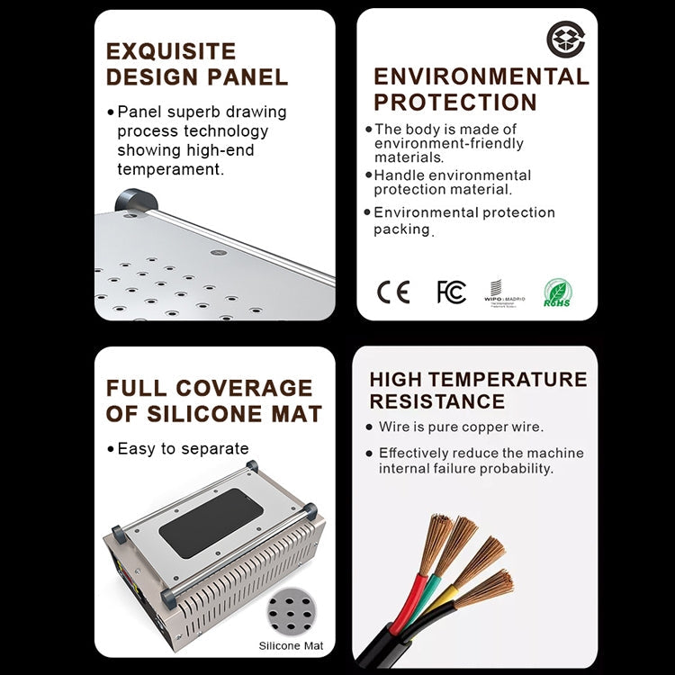 BAKU BA-948E Mobile Phone Liquid Crystal Separation Machine Flat Display Separator Heating Board EU Plug 220V