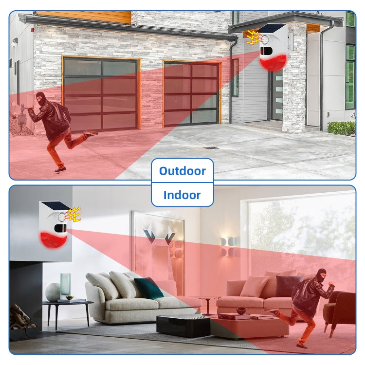 CT80R USB Upgrade Model Infrared Motion Detector Solar Outdoor PIR Wireless Strobe Siren Detector Sound Alarm