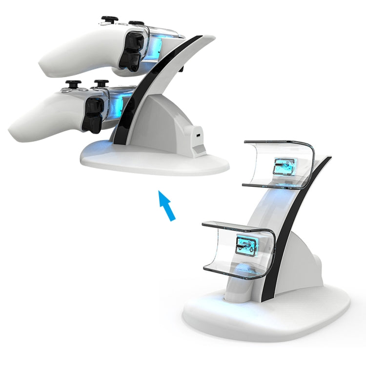 iplay HBP-253 For PS5 Game Wireless Handle Double Charging Base Placement Bracket(White)