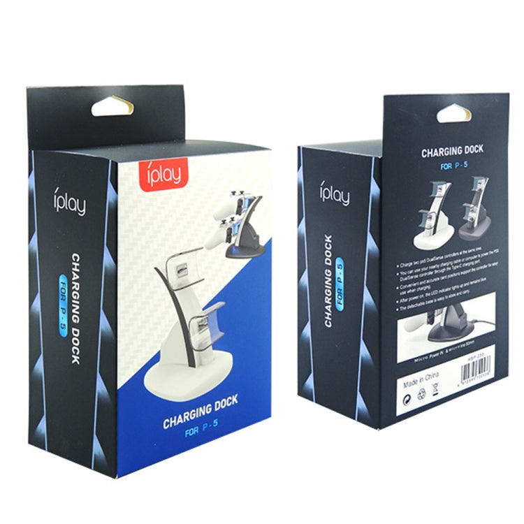 iplay HBP-253 For PS5 Game Wireless Handle Double Charging Base Placement Bracket(White)