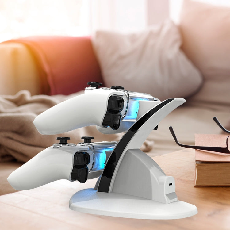 iplay HBP-253 For PS5 Game Wireless Handle Double Charging Base Placement Bracket(White)