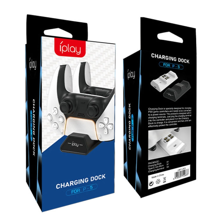 iplay HBP-263 For PS5 Handle Dual Seat Charging Support(Black)