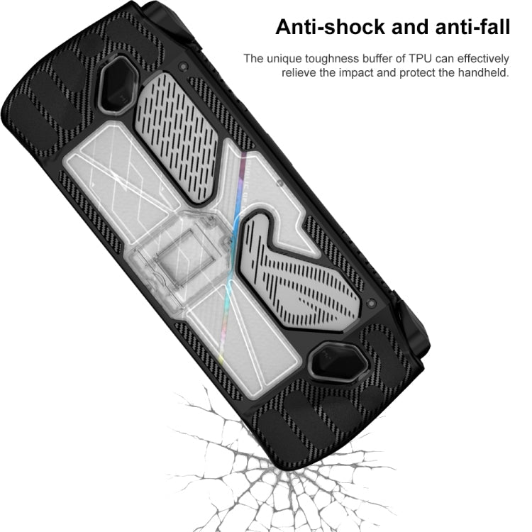 For ASUS Rog Ally Game Console PC+TPU Protective Case Cover With Bracket(White+Transparent)