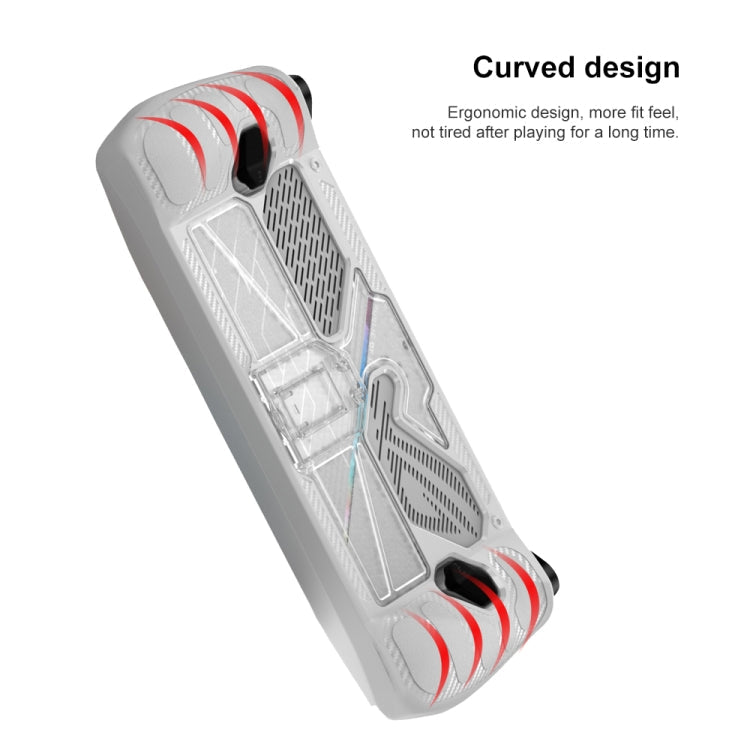 For ASUS Rog Ally Game Console PC+TPU Protective Case Cover With Bracket(White+Transparent)