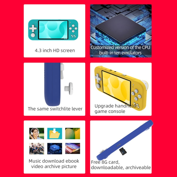 Nostalgic Street Fighter FC Handheld Video Game Console(Blue)