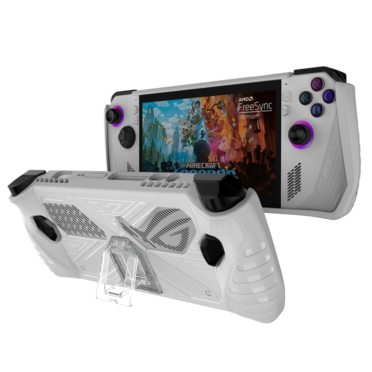 For Asus ROG Ally Game Console TPU Soft Cover With Holder Bracket(White)