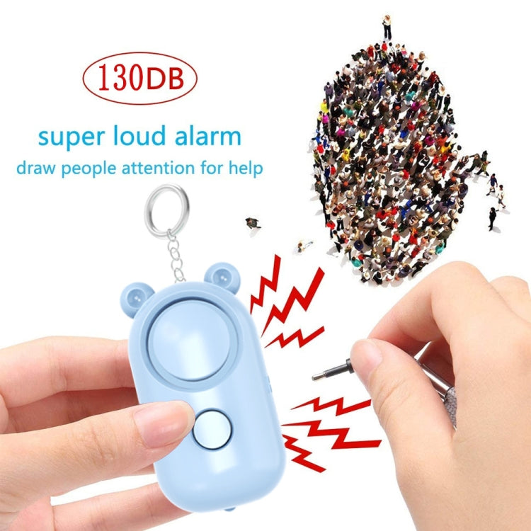 130dB LED Personal Alarm Pull Ring Outdoor Self-defense Products, Specification: Bear Style (Purple)
