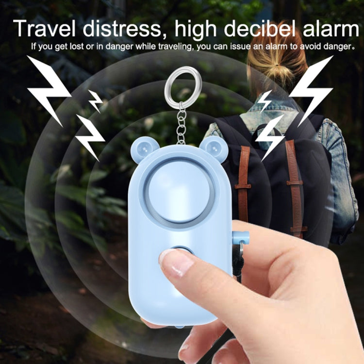 130dB LED Personal Alarm Pull Ring Outdoor Self-defense Products, Specification: Bear Style (Purple)