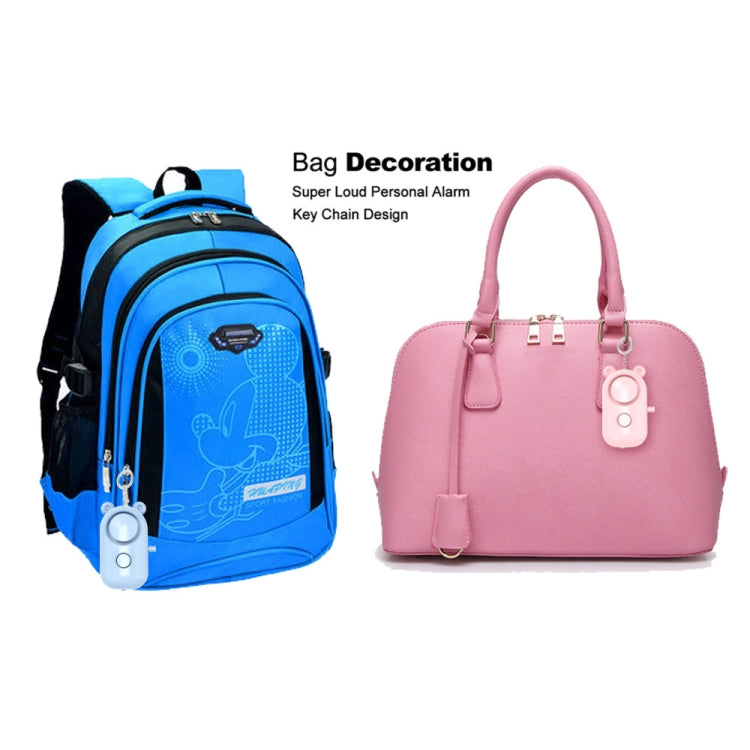 130dB LED Personal Alarm Pull Ring Outdoor Self-defense Products, Specification: Bear Style (Blue)