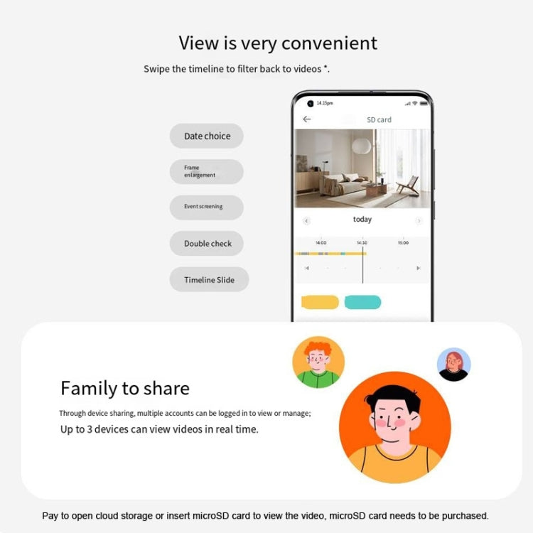 Original Xiaomi Mijia Smart Camera 3 PTZ Version 3K AI Detection Baby Monitor 5MP 360 Degree View Webcam Day & Night Work Infrared Night Vision, With US Plug Adapter(White)