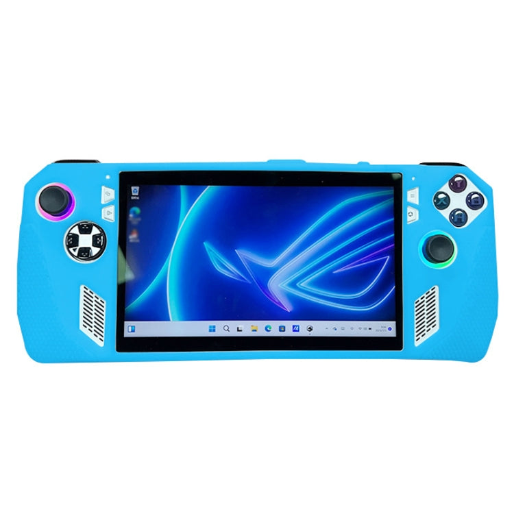 For ASUS ROG Ally Handheld Game Console Silicone Drop-proof Protective Case All-inclusive Case(Blue)