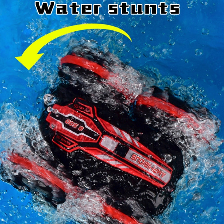 2.4G Amphibious Stunt Remote Control Car Double-sided Rolling Driving Children Electric Toys(Red)