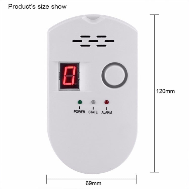 Combustible Gas Pipeline Digital Display Alarm, Specification: UK Plug