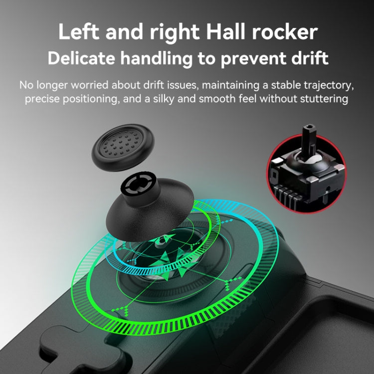 D6  Bluetooth Retractable Gamepad Dual Hall Six-Axis Somatosensory For Android/IPhone /Switch(White Red)