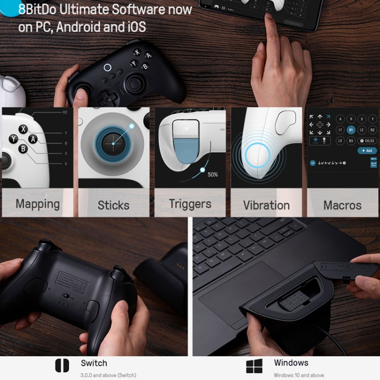 8BitDo For Switch / PC NS Version Wireless Bluetooth Gaming Controller(White)
