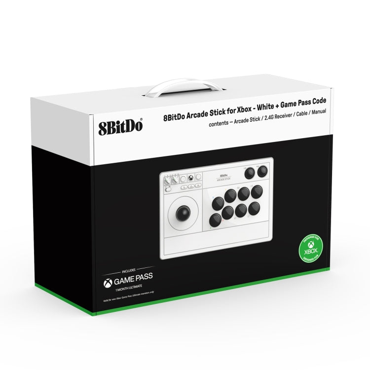 8Bitdo Wireless 2.4G Arcade Stick For Xbox Series X / S / Xbox One / Windows 10(White)