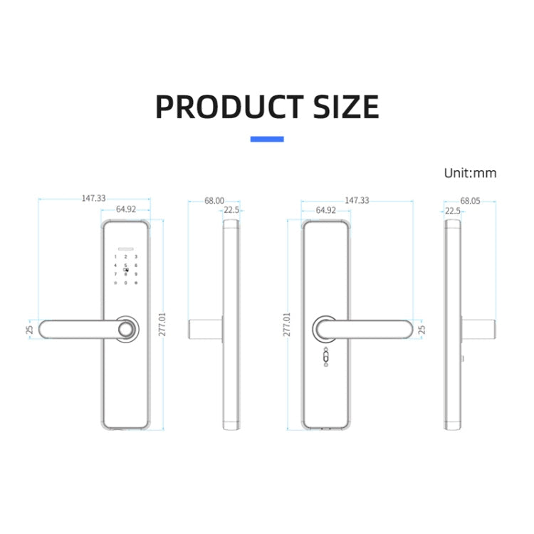 C91 Tuya Smart WiFi Password Fingerprint Electronic Door Lock(Bronze)