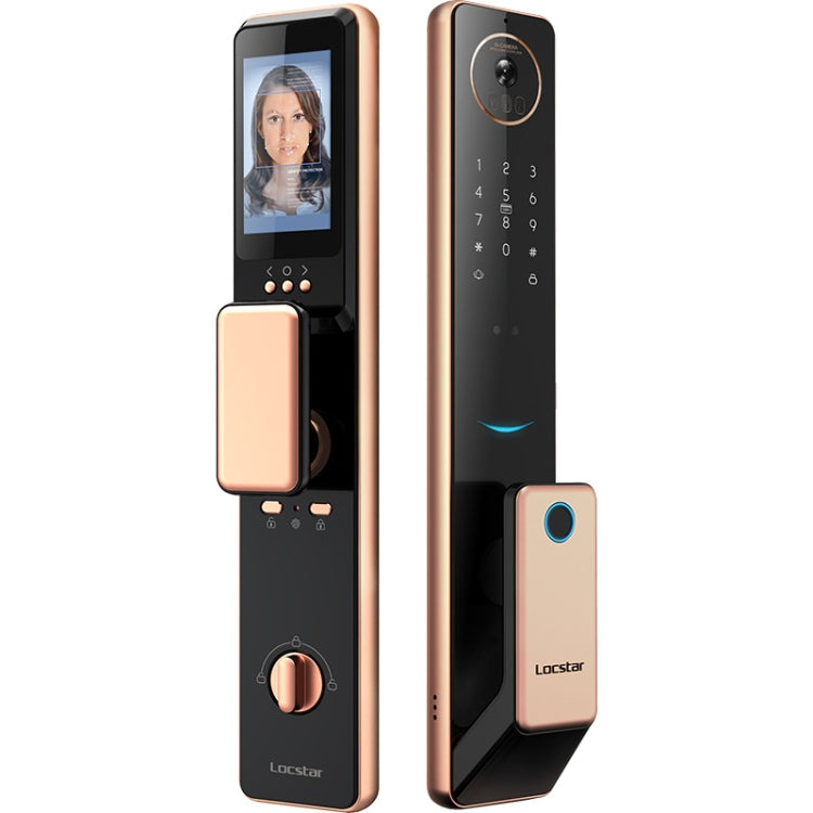S61 Fully Automatic 3D Face Recognition Tuya Wifi Smart Fingerprint Lock Anti-theft Password Lock(Rose Gold)