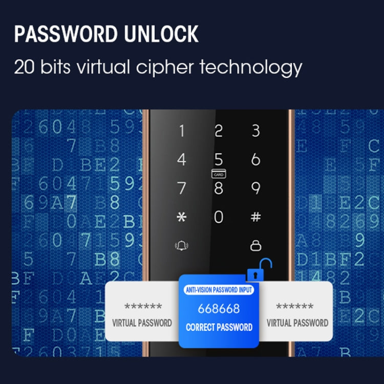 S61 Fully Automatic 3D Face Recognition Tuya Wifi Smart Fingerprint Lock Anti-theft Password Lock(Rose Gold)