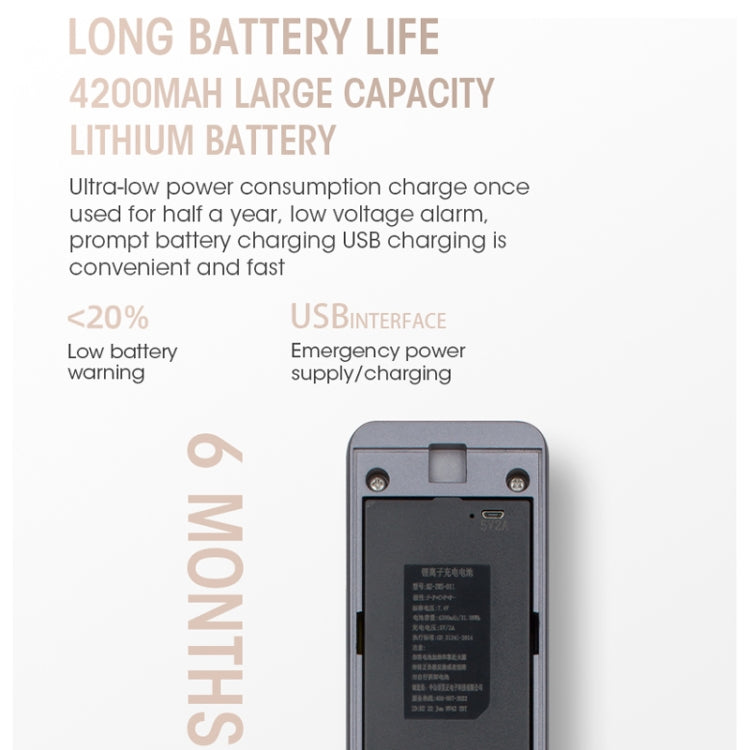 S61 Fully Automatic 3D Face Recognition Tuya Wifi Smart Fingerprint Lock Anti-theft Password Lock(Space Gray)