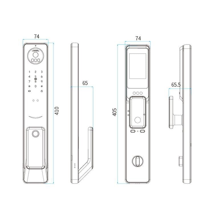 S61 Fully Automatic 3D Face Recognition Tuya Wifi Smart Fingerprint Lock Anti-theft Password Lock(Rose Gold)