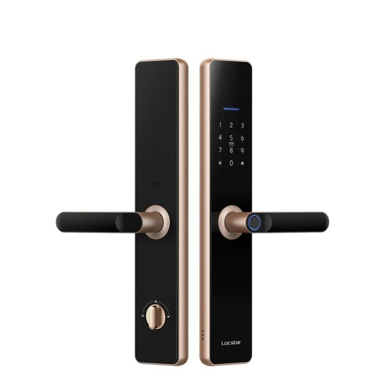 Wifi Fingerprint Lock Home Security Door Password Lock Supports APP Remote Unlocking(Rose Gold)