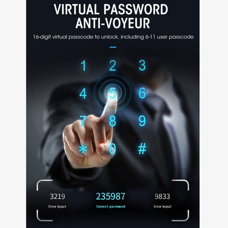 Wifi Fingerprint Lock Home Security Door Password Lock Supports APP Remote Unlocking(Space Gray)